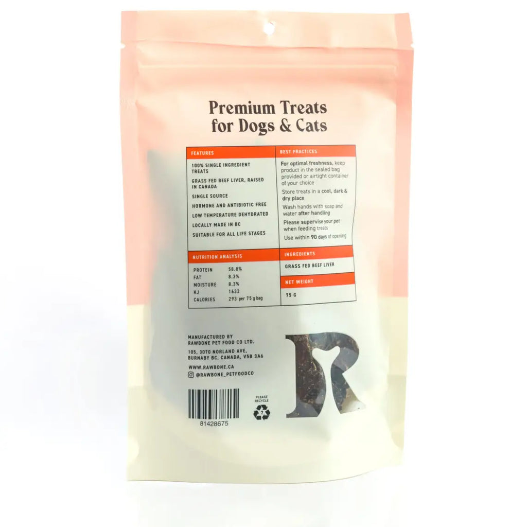Rawbone Premium Beef Liver Krisps – 75 g