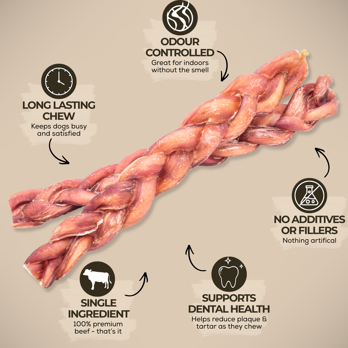 Bully Bunches 12" Thick Braided Bully Stick