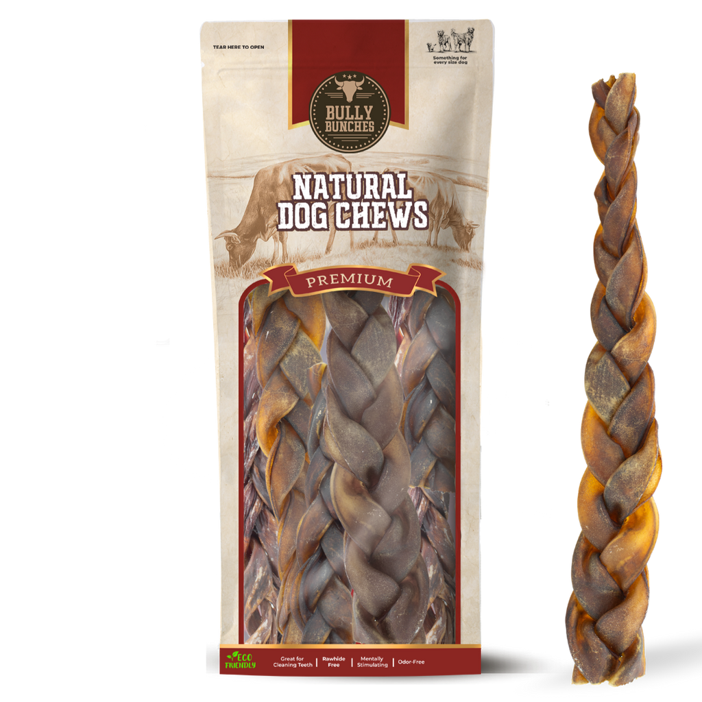 Braided Beef Collagen Stick Dog Chew – 10–12 Inch