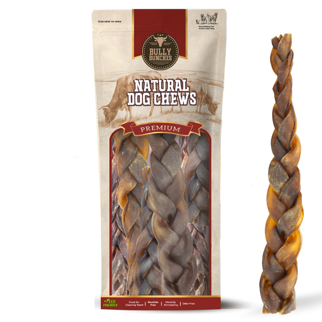 Braided Beef Collagen Stick Dog Chew – 10–12 Inch