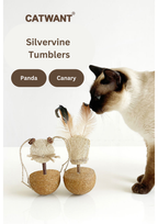 Silvervine Tumbler Cat Toy – Panda & Canary