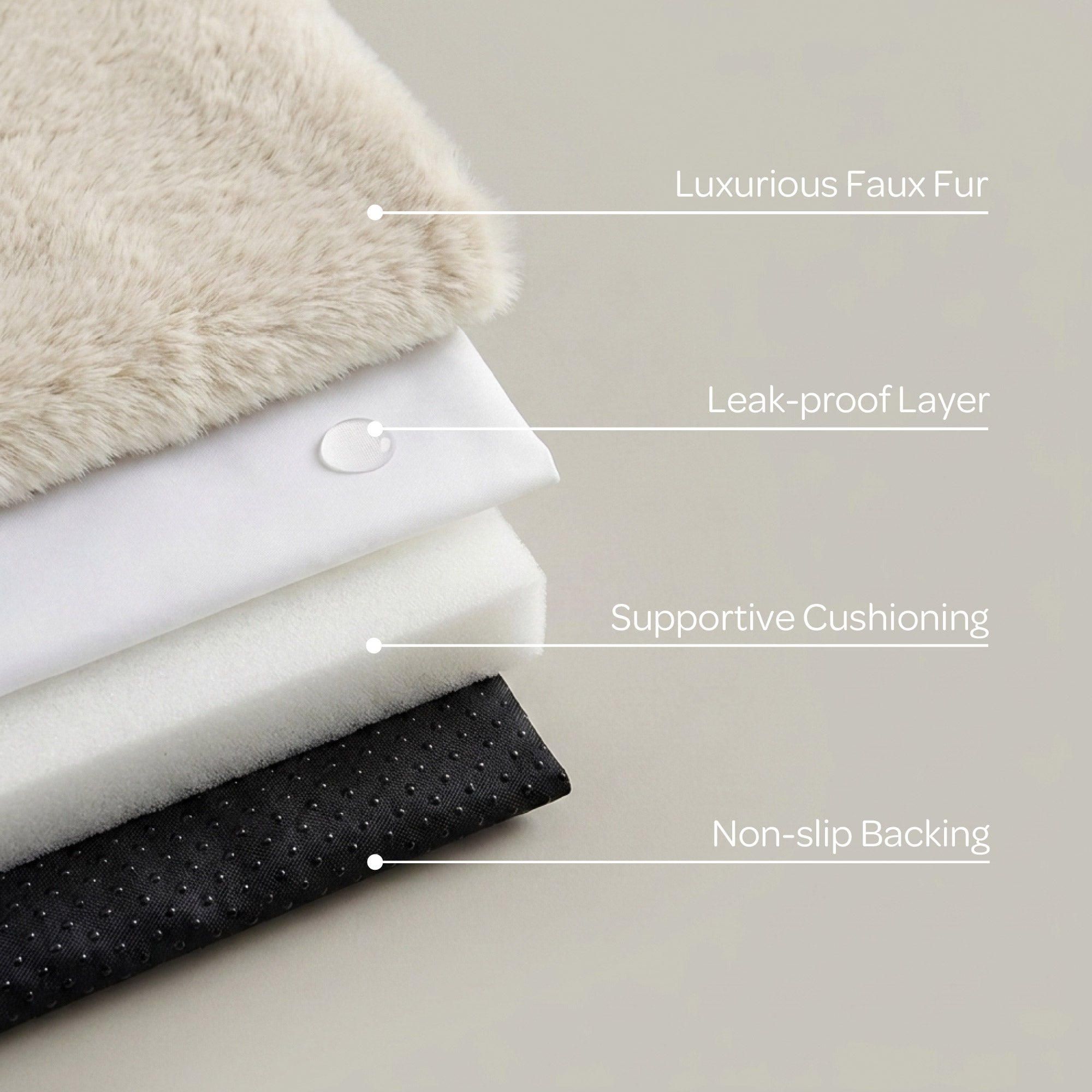 Hide Shape Leak-Resistant Dog Bed – Faux Fur, 5 Colours & 2 Sizes