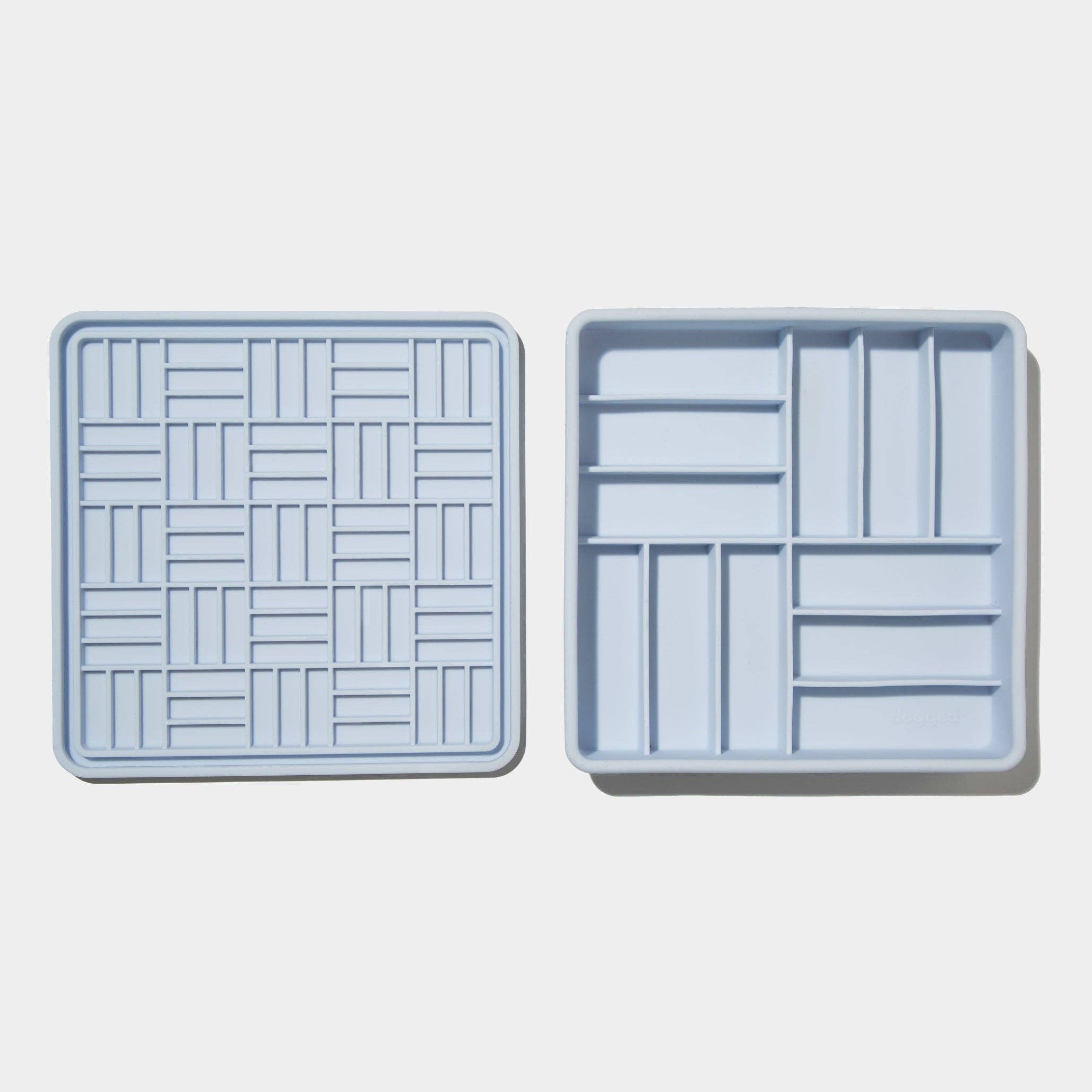 3-in-1 parquet slow feeder bowl - sky