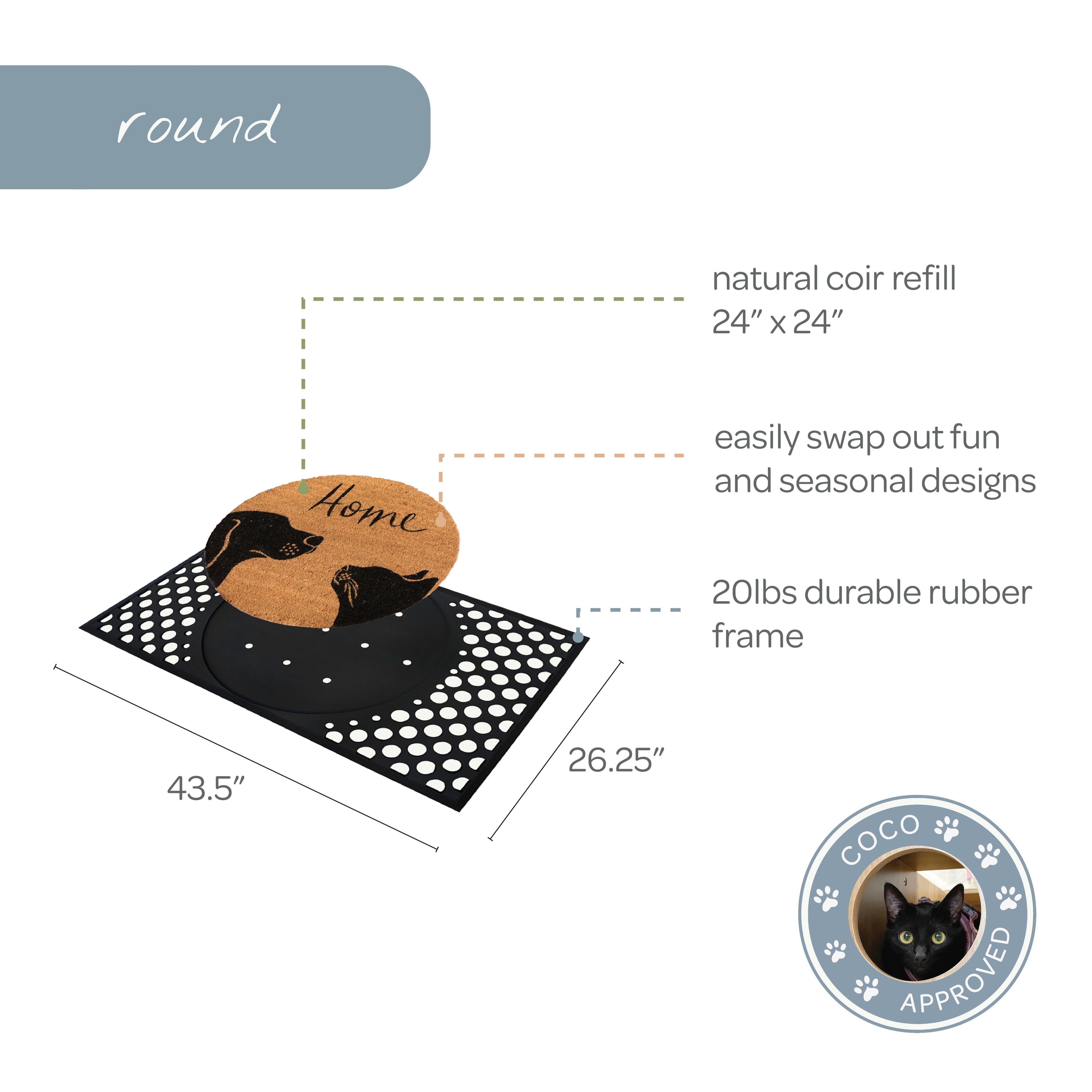 two pets + home convertible entrance doormat