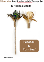Silvervine Rod Replaceable Teaser Set - 2 Heads & 1 Rod