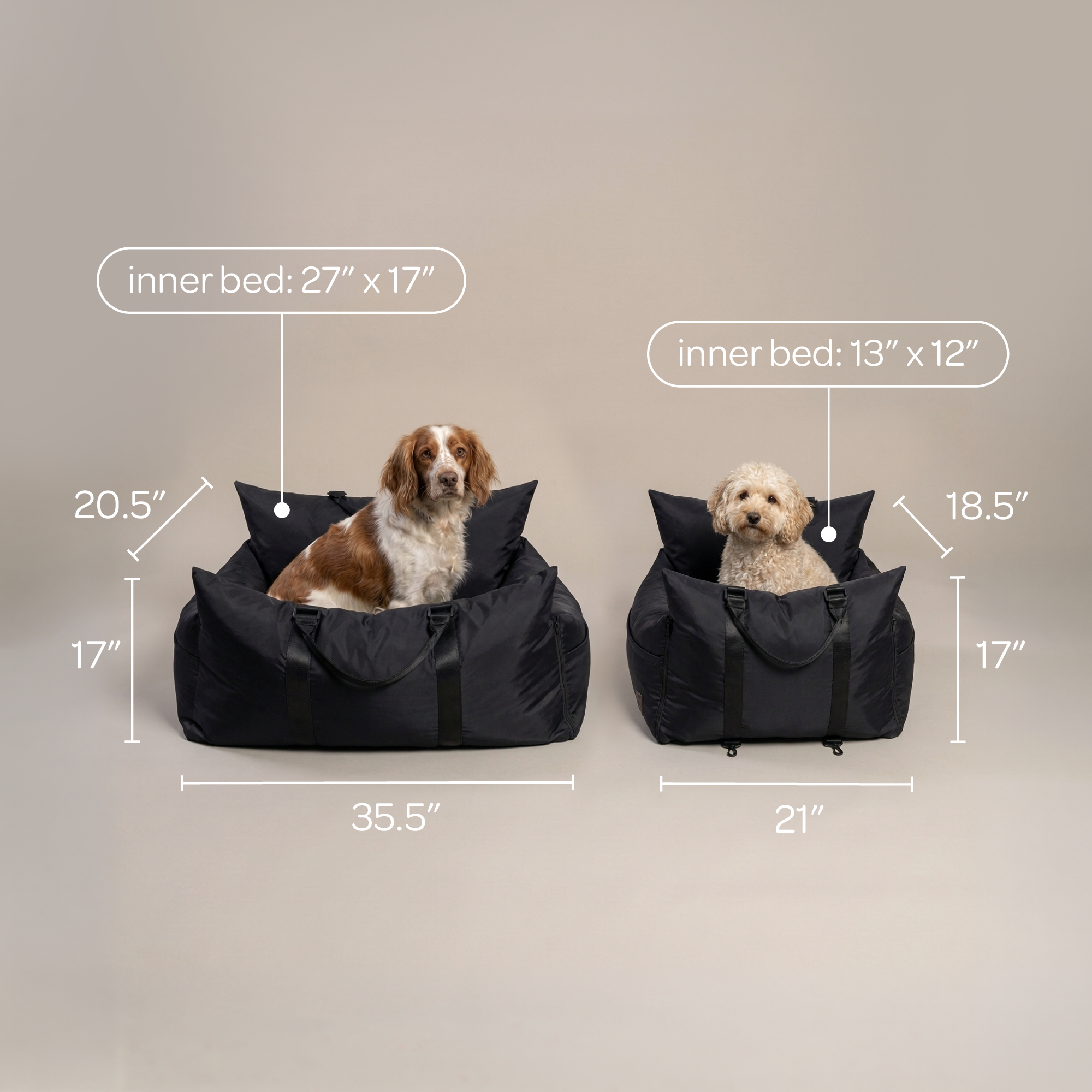 Marco Travel Pet Bed – Single & Double Seater, 4 Colours