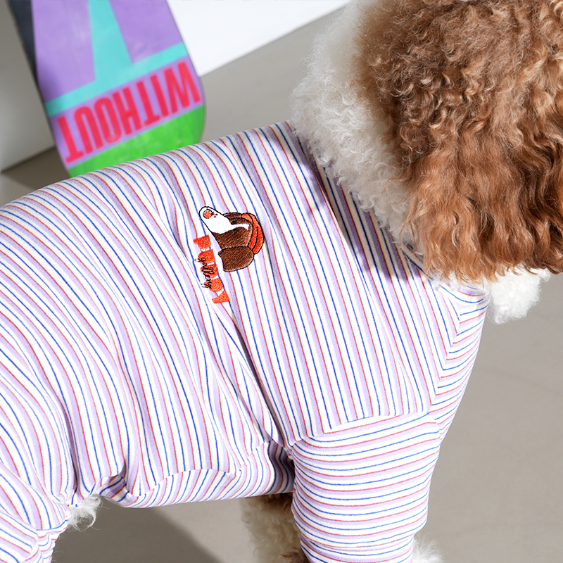 JamJam Stripe All-In-One Dog Jumpsuit – Black