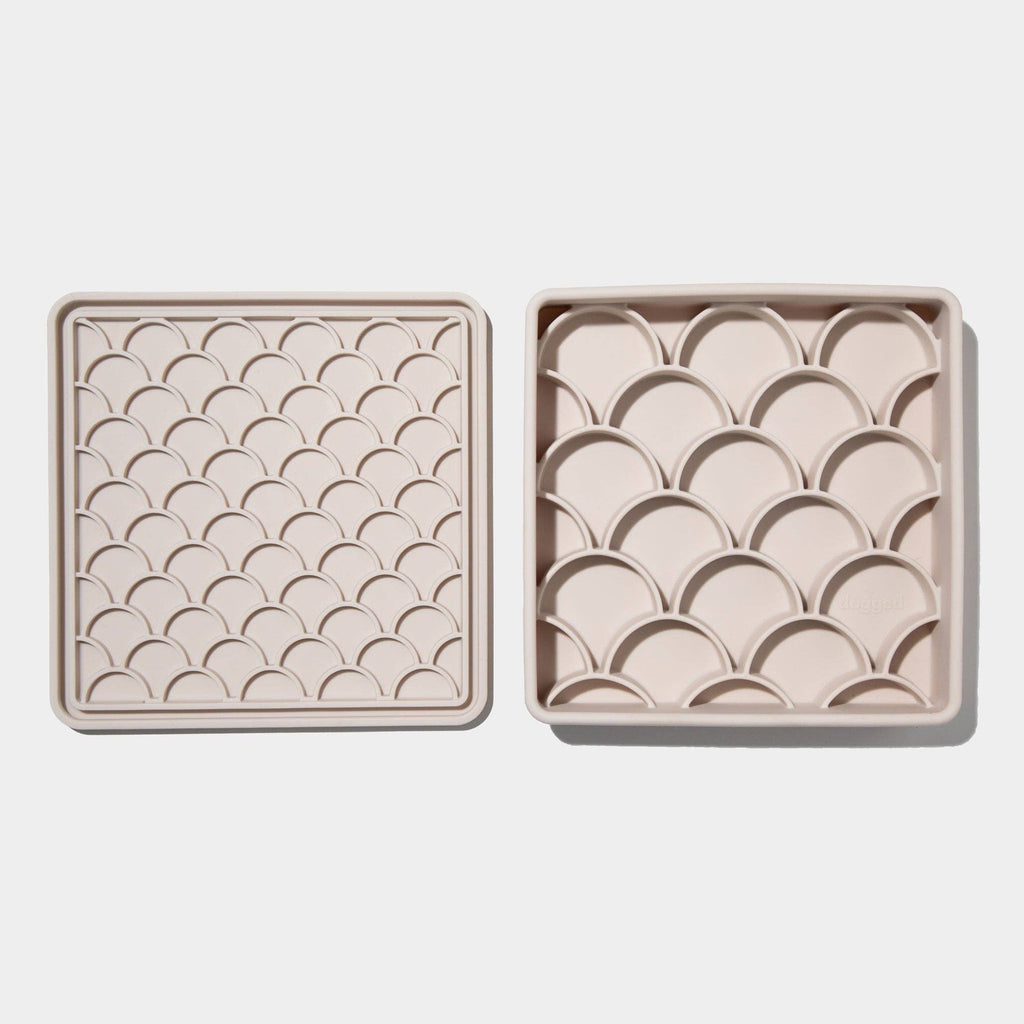 3-in-1 fish scale slow feeder bowl - sand