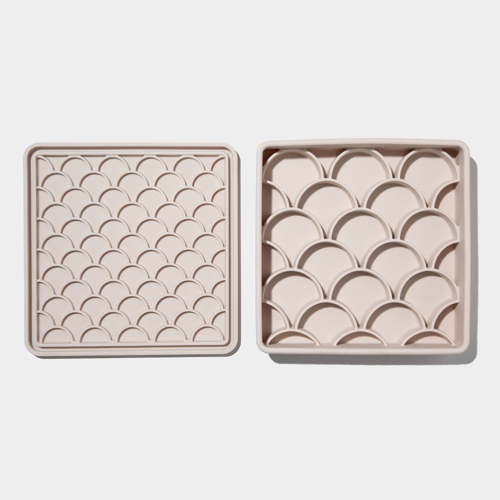 3-in-1 fish scale slow feeder bowl - sand