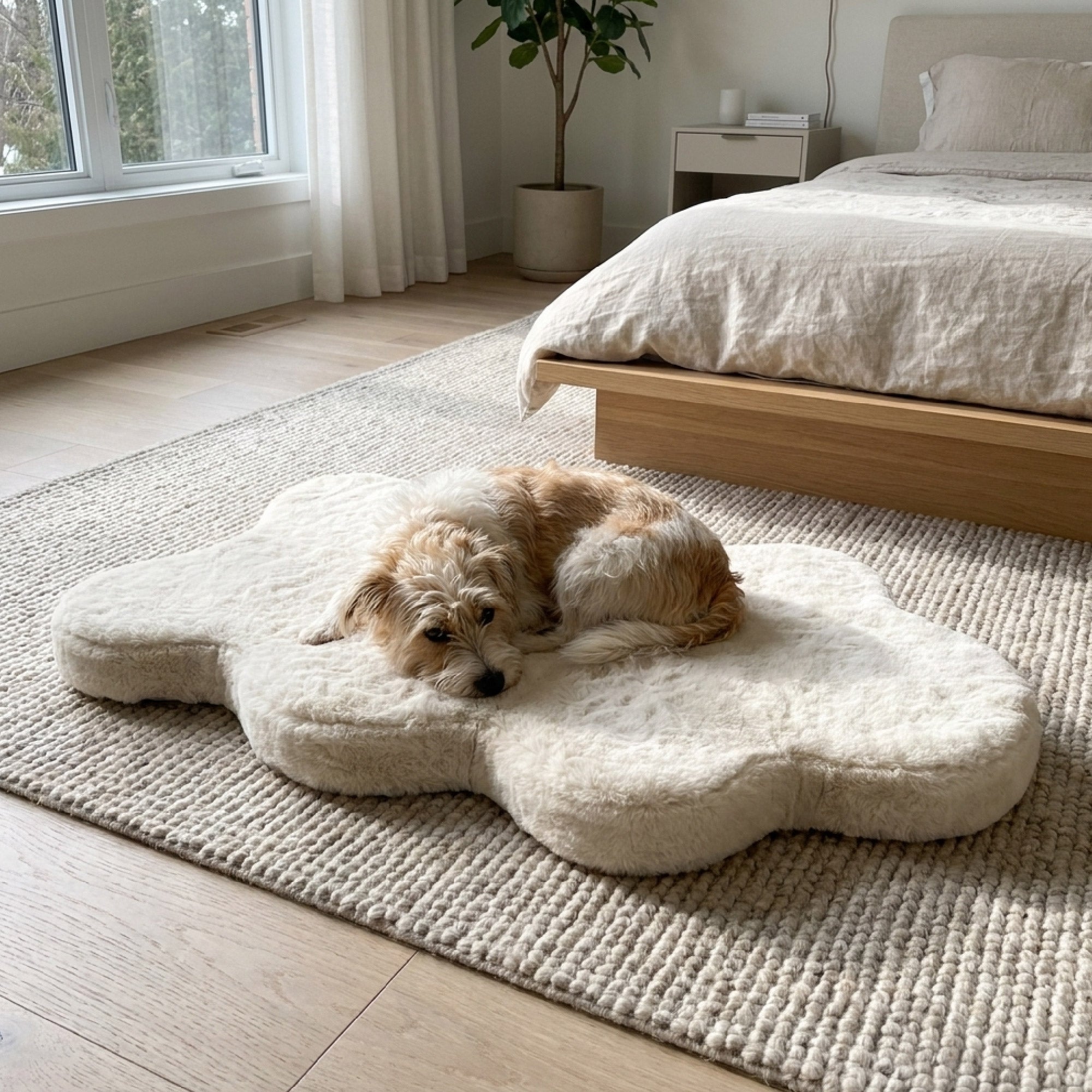 Hide Shape Leak-Resistant Dog Bed – Faux Fur, 5 Colours & 2 Sizes