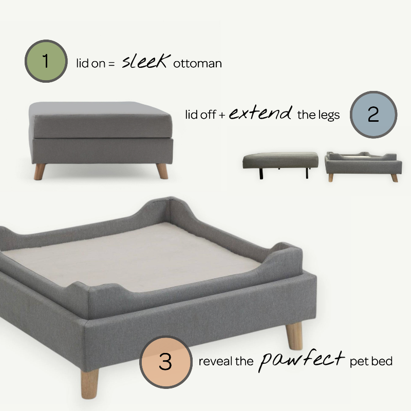 Otto Pet Ottoman – Footstool, Storage & Sunken Pet Bed