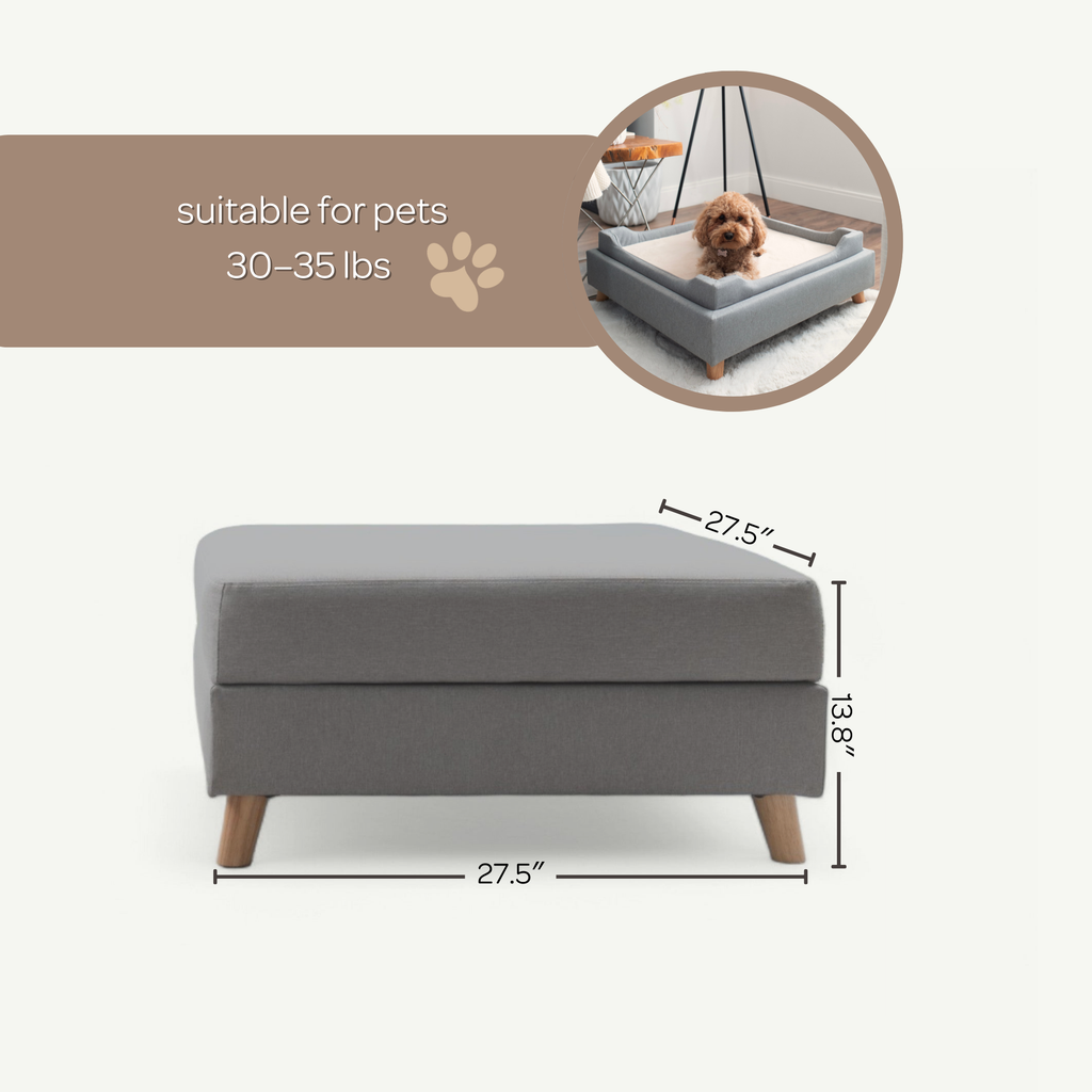 Otto Pet Ottoman – Footstool, Storage & Sunken Pet Bed