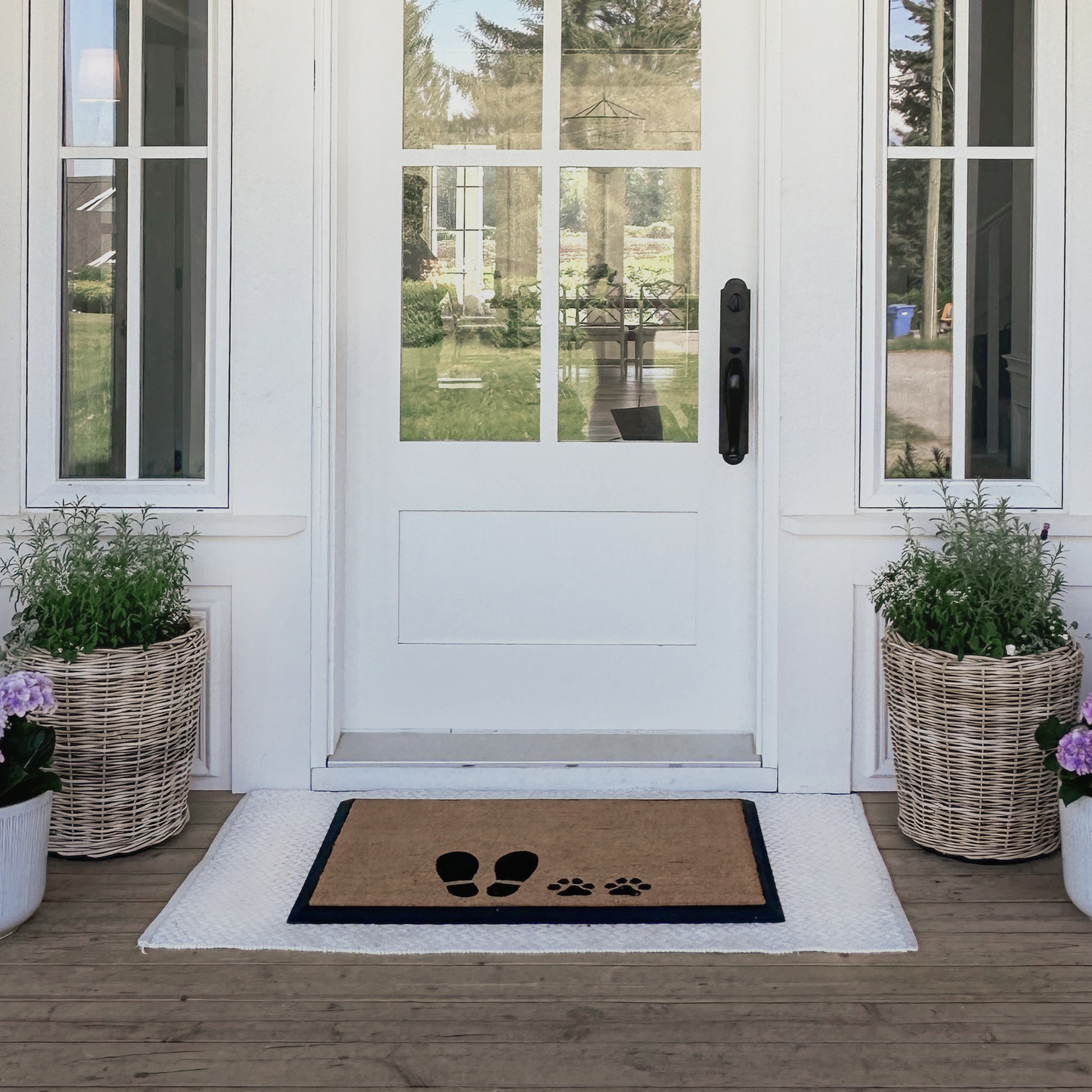 Foot + Paw Rectangular Doormat Set – Convertible Two-Piece System