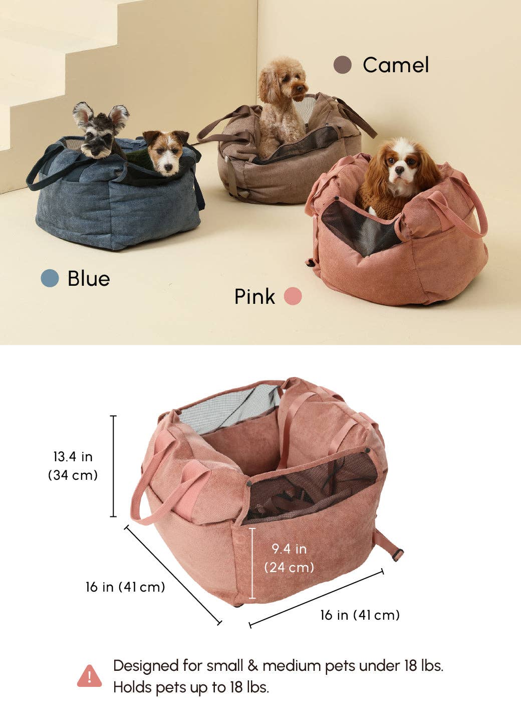 PEHOM Puff Guard Dog Car Seat – Pink