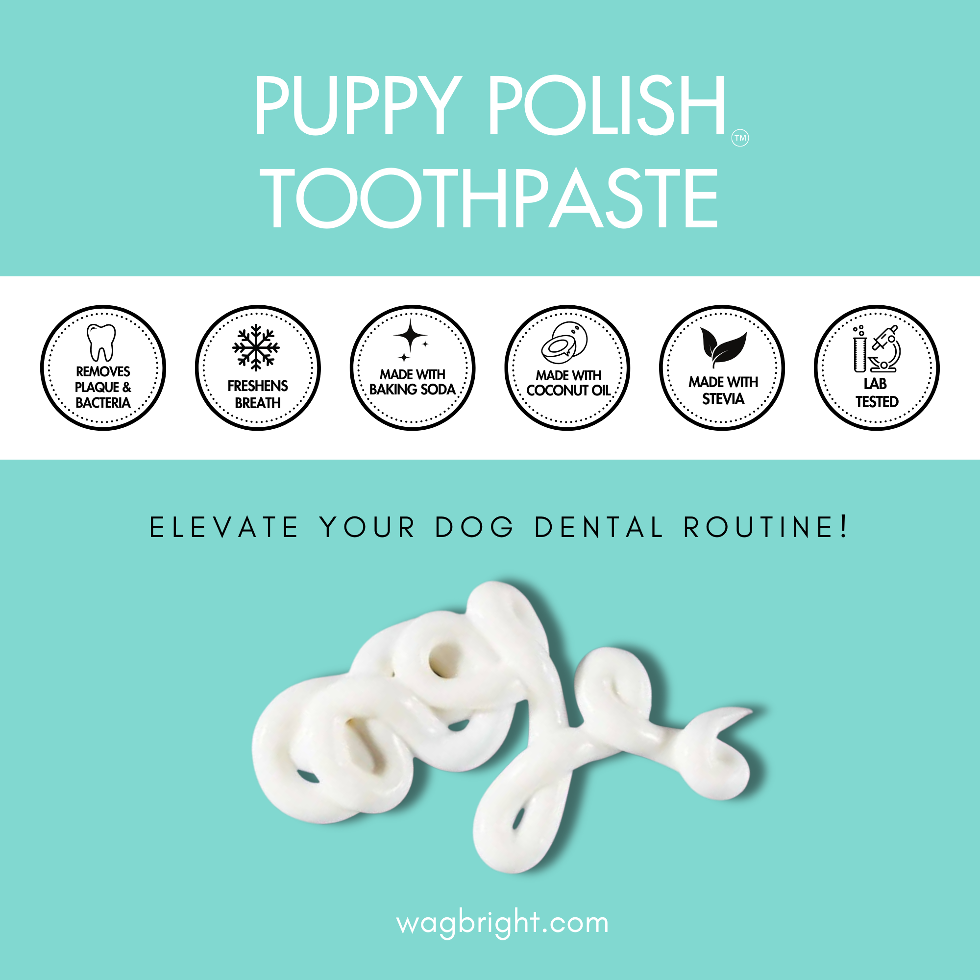 Wag & Bright Supply Co. Puppy Polish Dog Toothpaste – Filet Mignon
