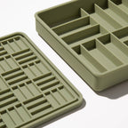 3-in-1 parquet slow feeder bowl - olive