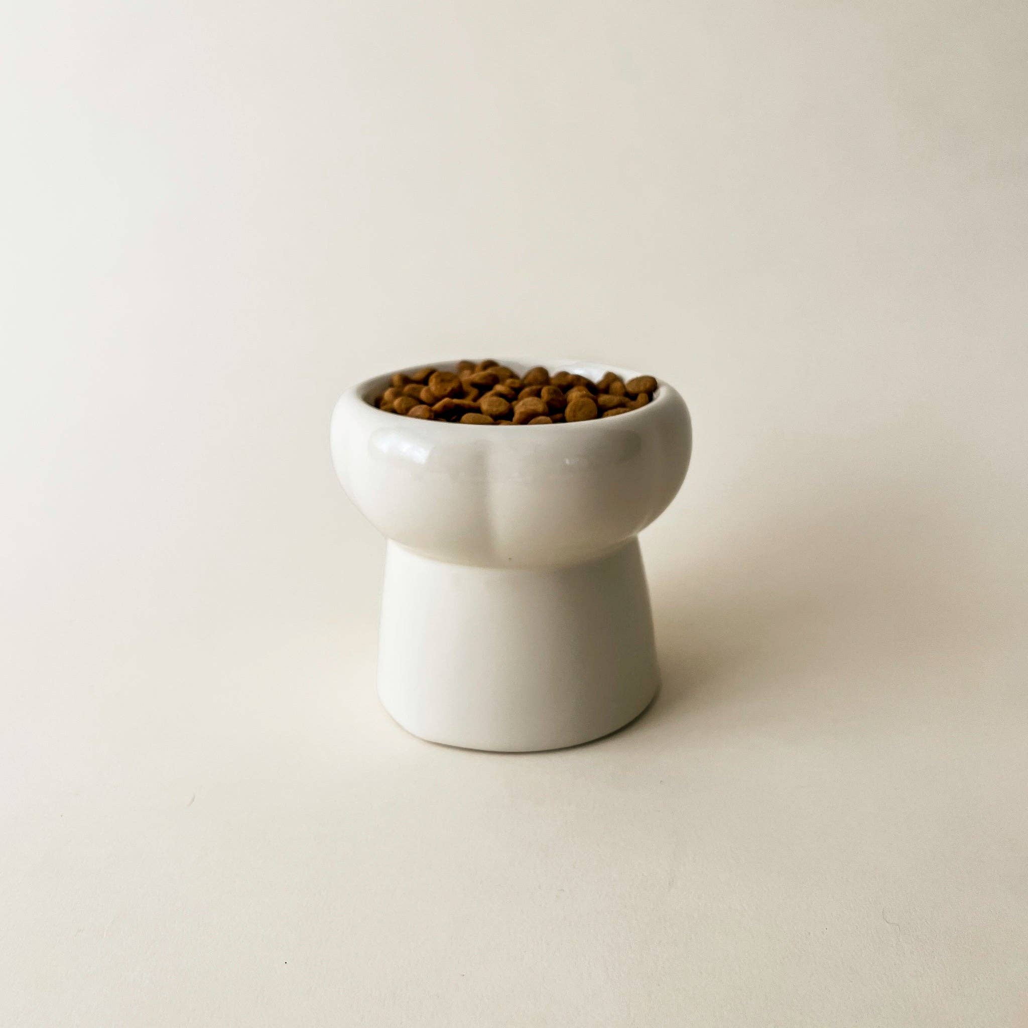 Creamy Ceramic Cat Food Bowl