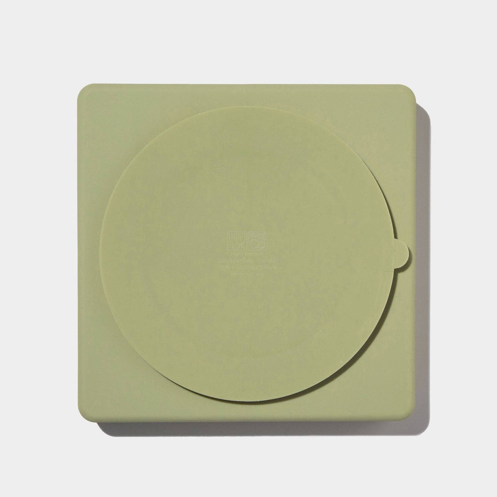 3-in-1 parquet slow feeder bowl - olive