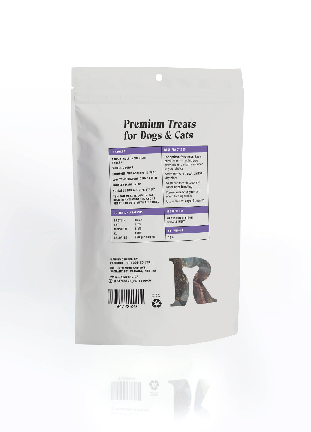 Rawbone Premium Venison Krisps – 75 g