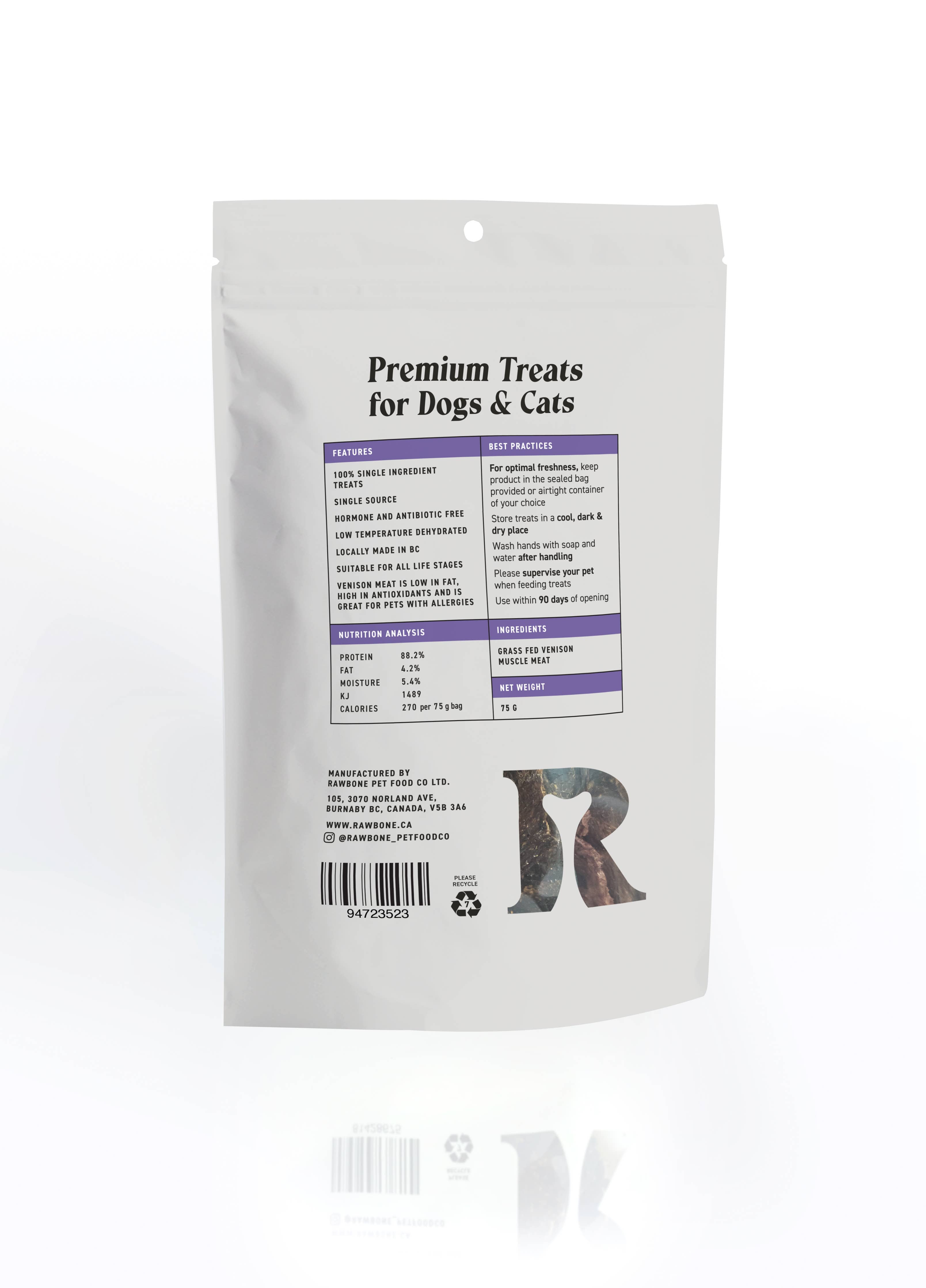 Rawbone Premium Venison Krisps – 75 g