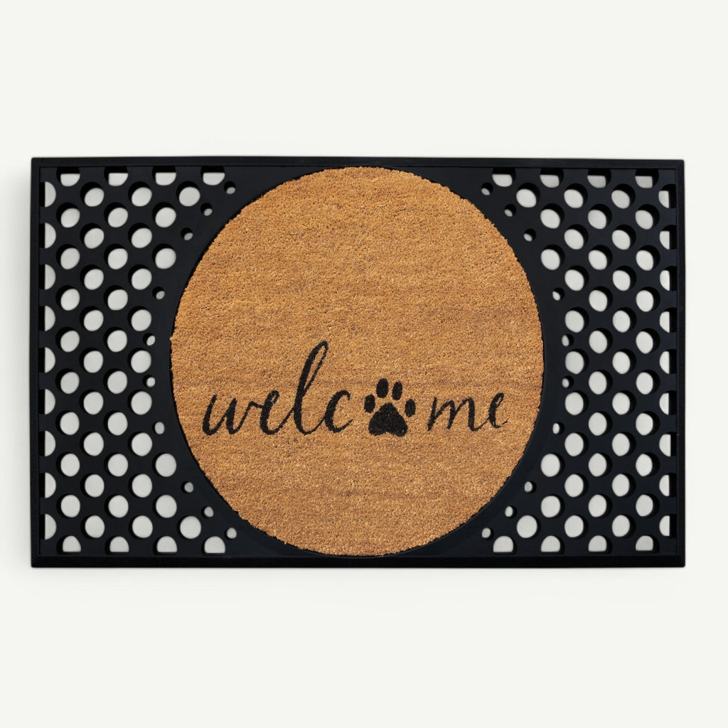 welcome + paw convertible entrance doormat