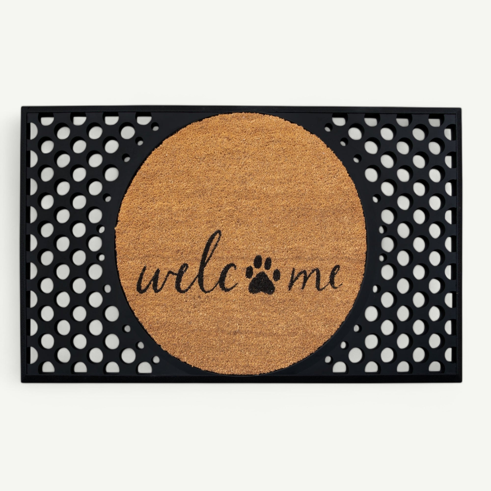 welcome + paw convertible entrance doormat
