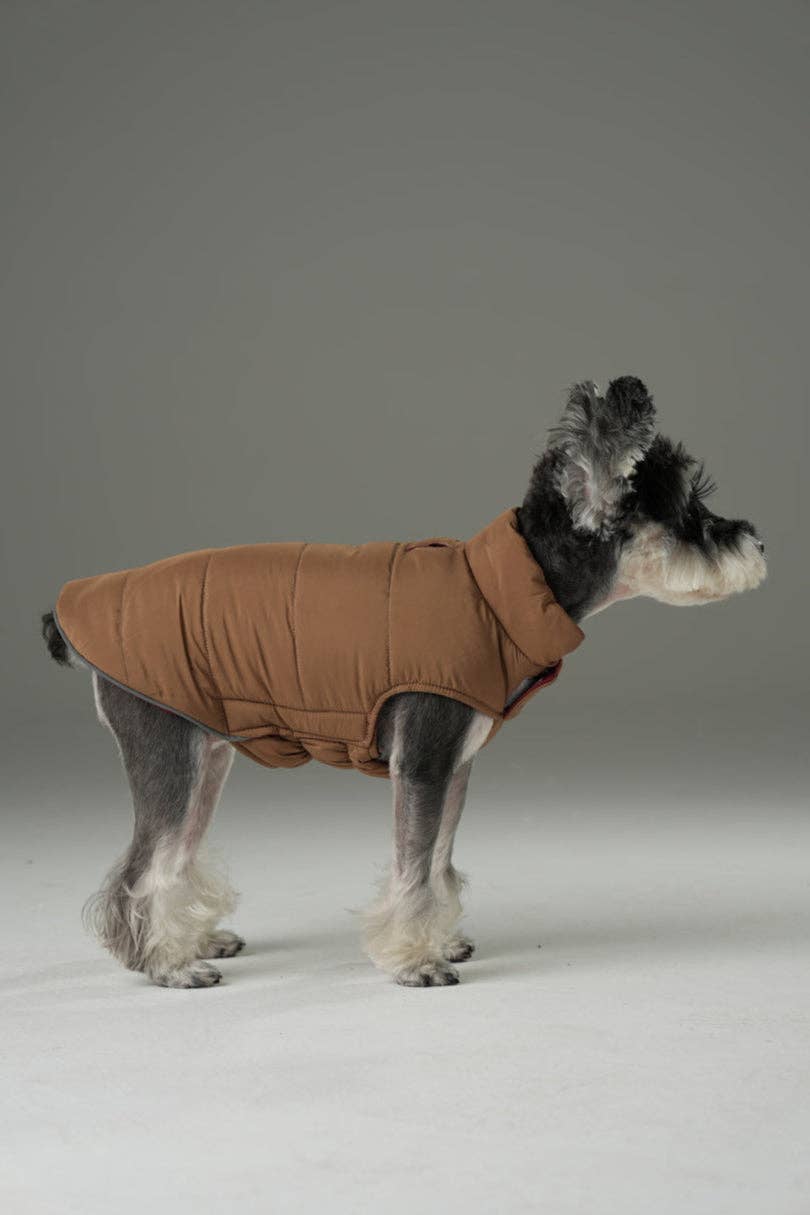 Reversible Dog Vest Jacket -  Red Brown
