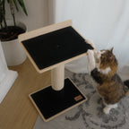 Noba Modern Plywood Cat Tree – 1 Tier, Fique Rope, Black, White & Grey