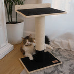 Noba Modern Plywood Cat Tree – 1 Tier, Fique Rope, Black, White & Grey