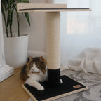 Noba Modern Plywood Cat Tree – 1 Tier, Fique Rope, Black, White & Grey