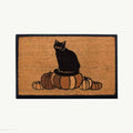pumpkin + cat convertible entrance doormat