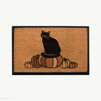 pumpkin + cat convertible entrance doormat