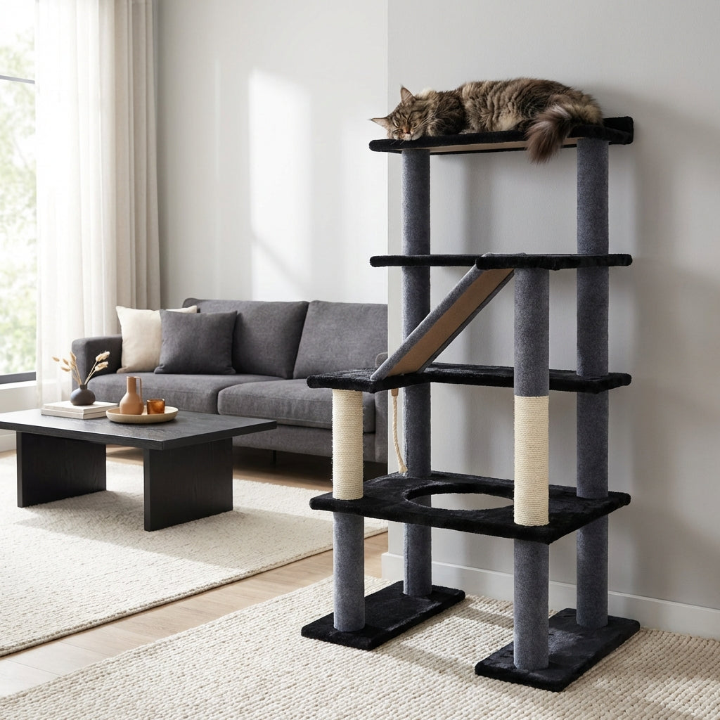 Maine Coon 65" Cat Tower - 4-Level Cat Tree
