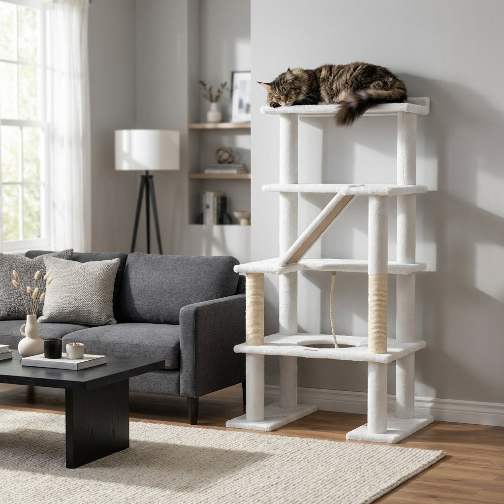 Maine Coon 65" 5-Level Cat Tower – 4 Colours