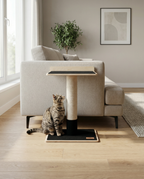 Noba Modern Plywood Cat Tree – 1 Tier, Fique Rope, Black, White & Grey