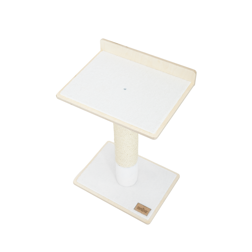 Noba Modern Plywood Cat Tree – 1 Tier, Fique Rope, Black, White & Grey