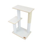 Noba Modern Plywood Cat Tree – 2 Tiers, Fique Rope, Black, White & Grey