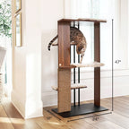 Cali Cat Tree Floor Lamp – Platforms, Scratcher & LED Light