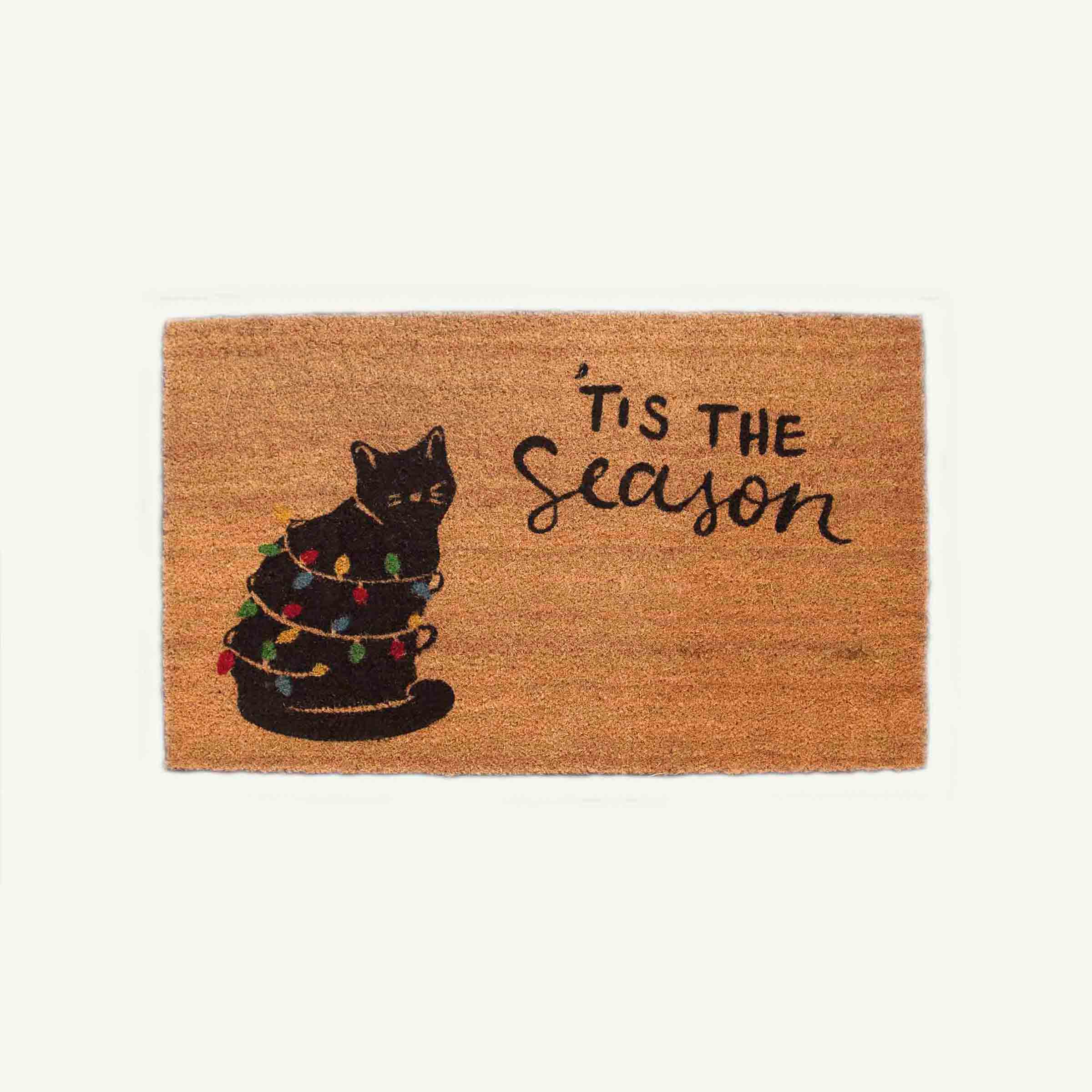 christmas + cat convertible entrance doormat