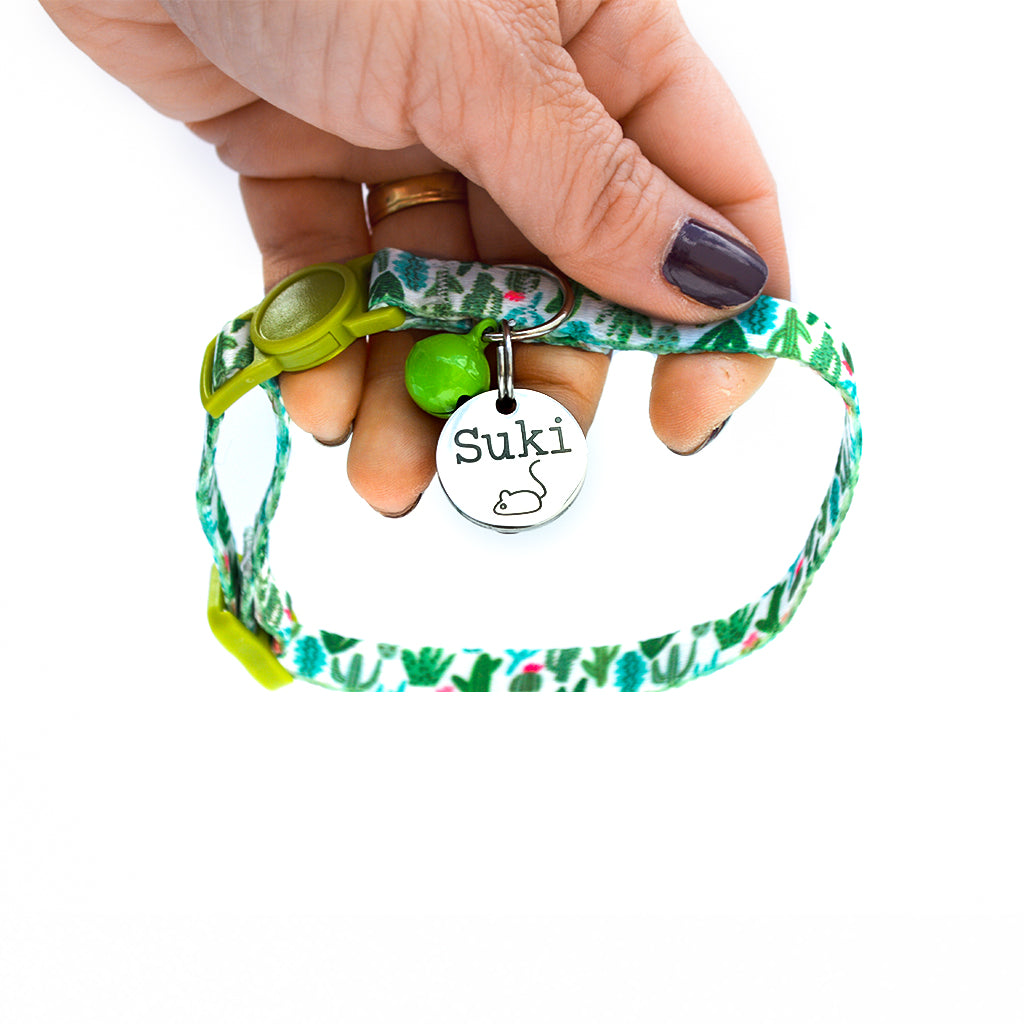 Cat Collar Breakaway - Flowers Designs with ID Tag