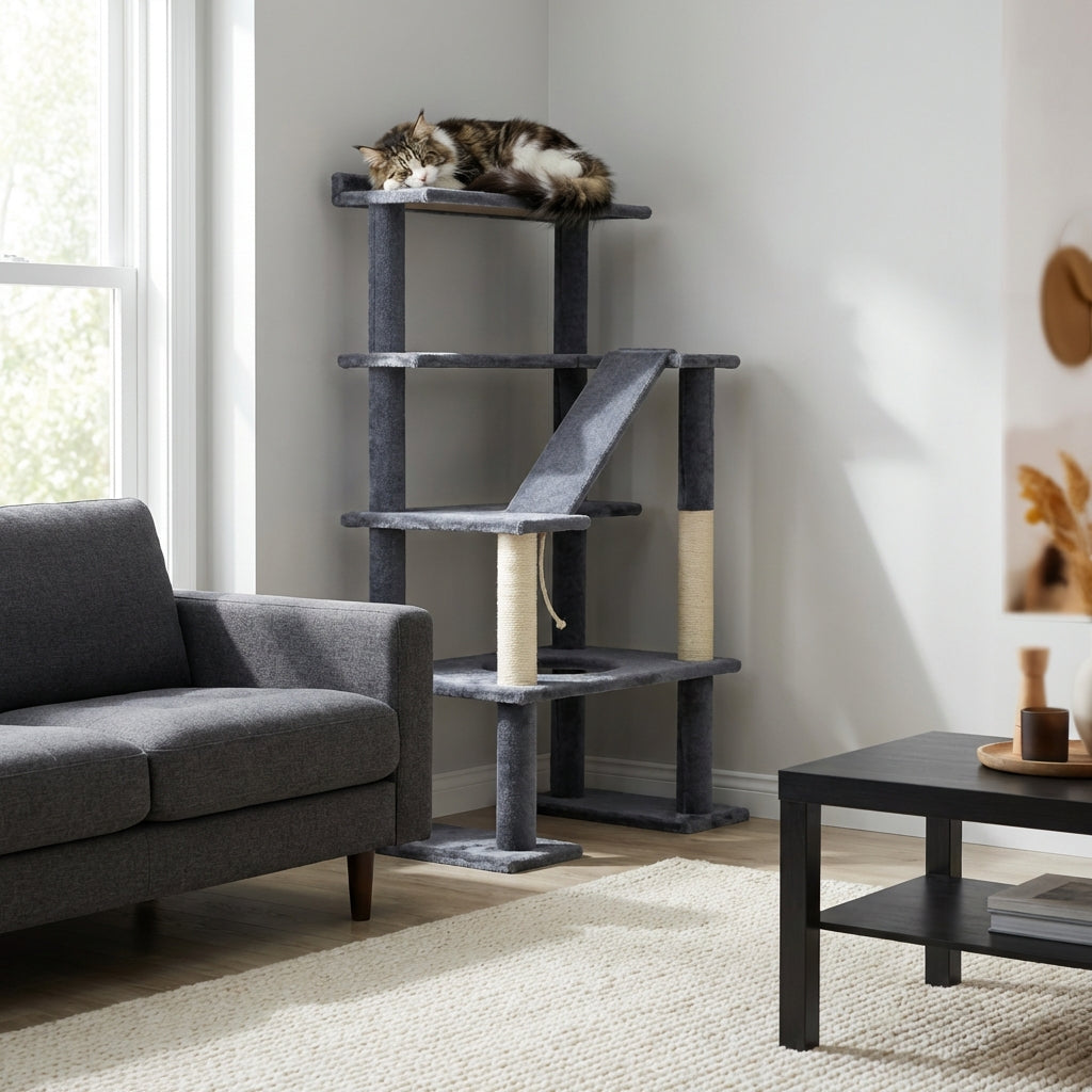 Maine Coon 65" Cat Tower - 4-Level Cat Tree