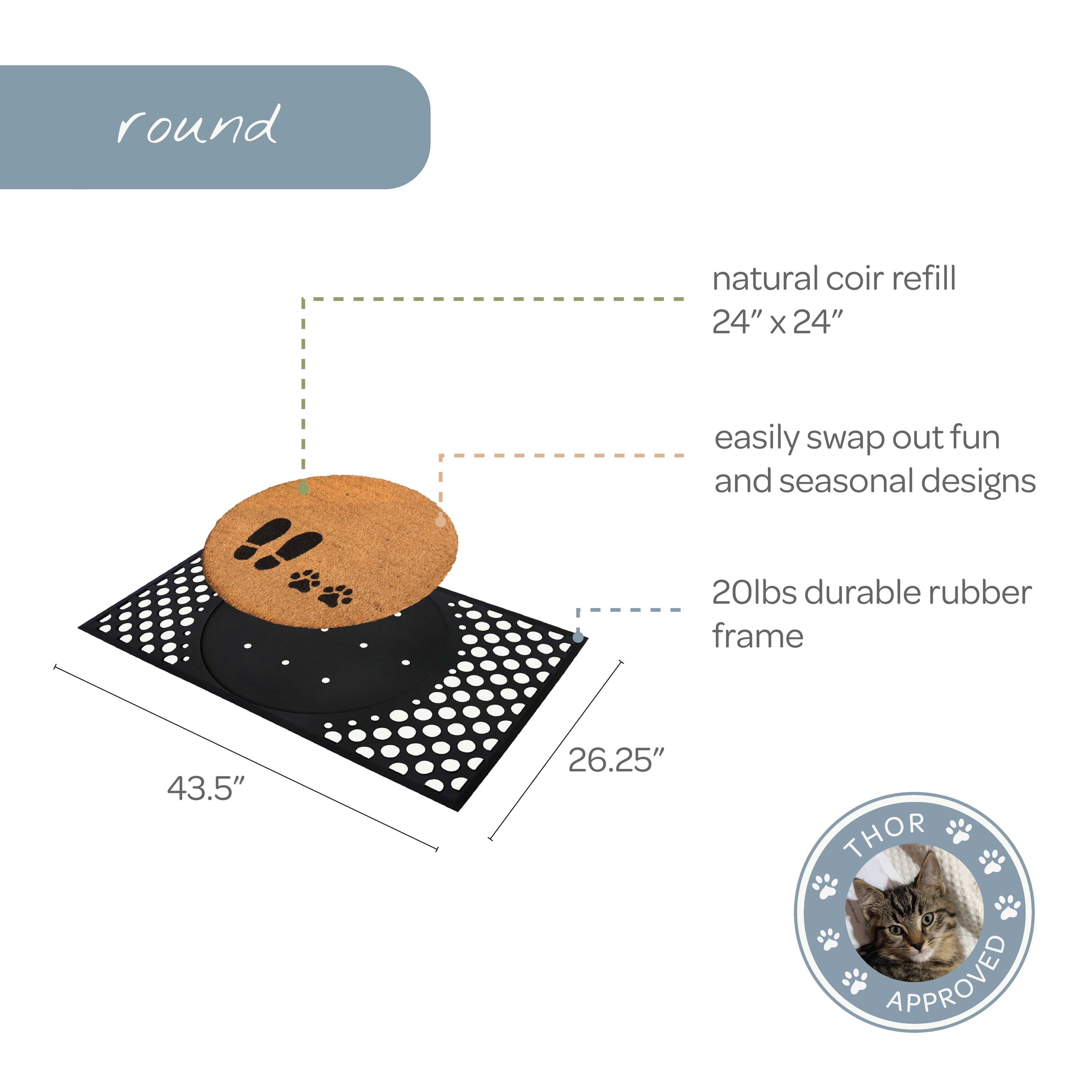 foot + paw convertible entrance doormat