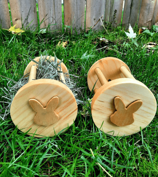 Hippity Hop Small Animal Hay Roller – Handmade Pine Enrichment Toy