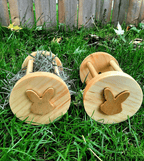 Hippity Hop Small Animal Hay Roller – Handmade Pine Enrichment Toy