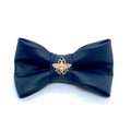 Neptune leather bow tie