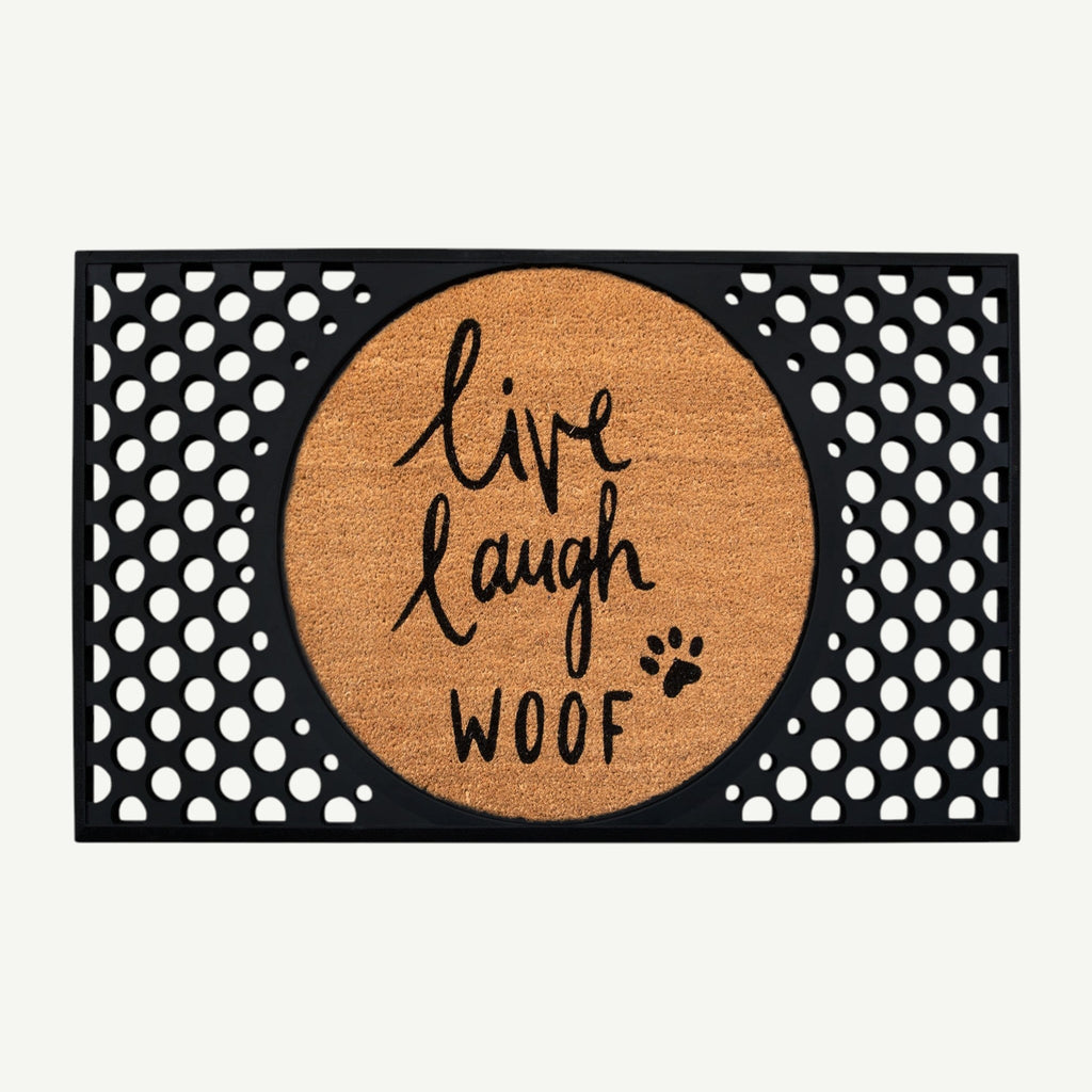 live laugh woof convertible entrance doormat