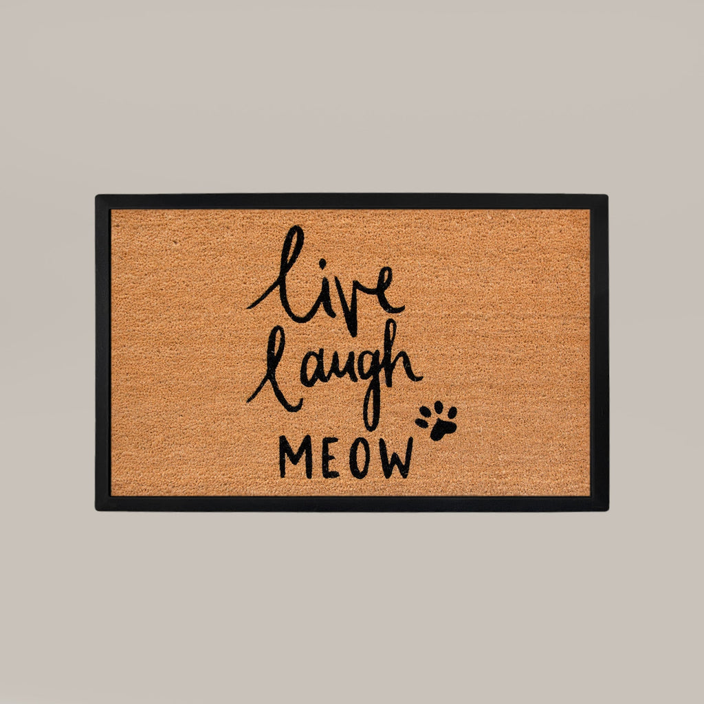 Live Laugh Meow Rectangular Doormat Set – Convertible Two-Piece System