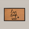 Live Laugh Woof Rectangular Doormat Set – Convertible Two-Piece System