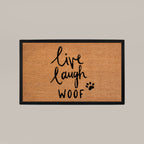 Live Laugh Woof Rectangular Doormat Set – Convertible Two-Piece System