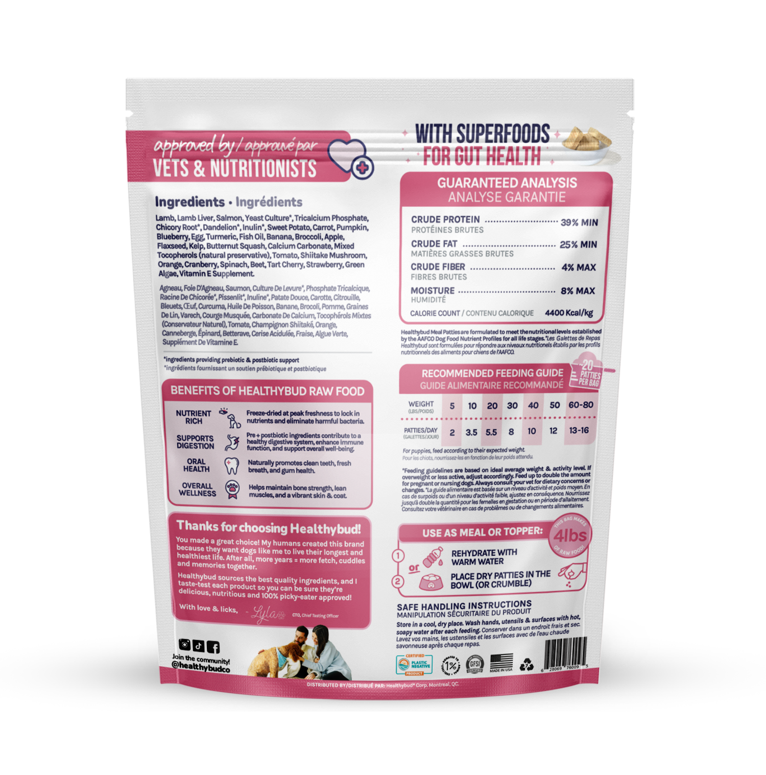 Freeze-Dried Raw Lamb+Salmon Meal Patties